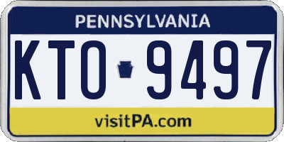 PA license plate KTO9497