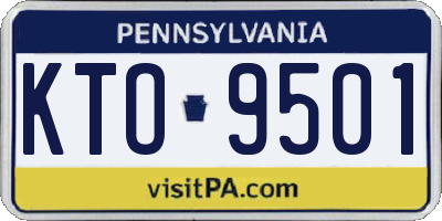 PA license plate KTO9501