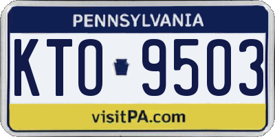 PA license plate KTO9503