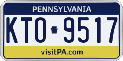 PA license plate KTO9517
