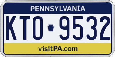 PA license plate KTO9532