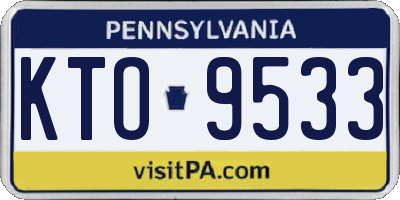 PA license plate KTO9533