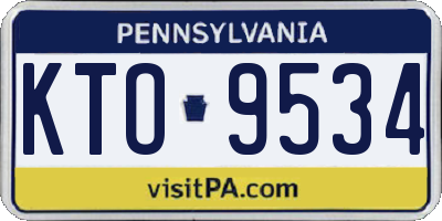 PA license plate KTO9534