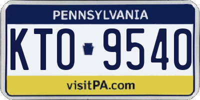 PA license plate KTO9540