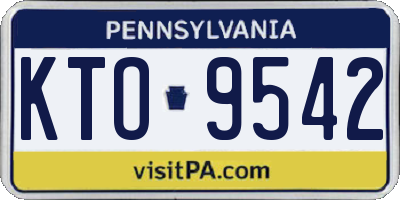 PA license plate KTO9542