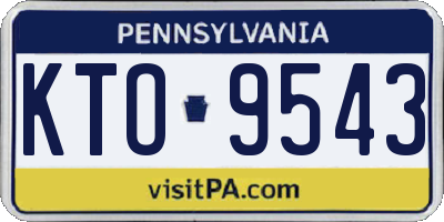 PA license plate KTO9543