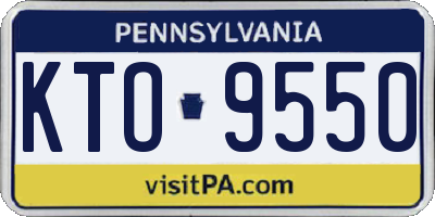 PA license plate KTO9550