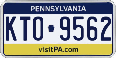 PA license plate KTO9562