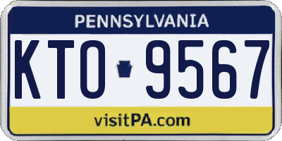 PA license plate KTO9567