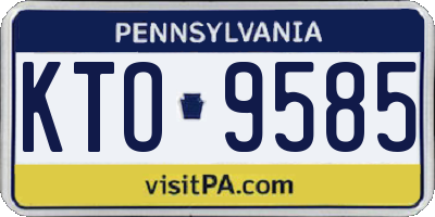 PA license plate KTO9585