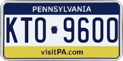 PA license plate KTO9600