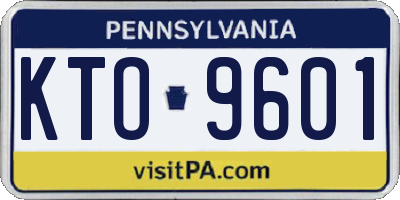PA license plate KTO9601