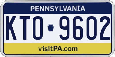 PA license plate KTO9602