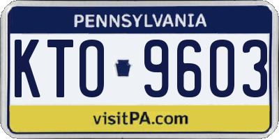 PA license plate KTO9603