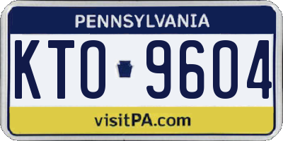 PA license plate KTO9604