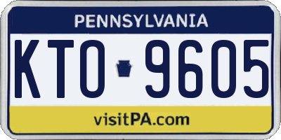 PA license plate KTO9605