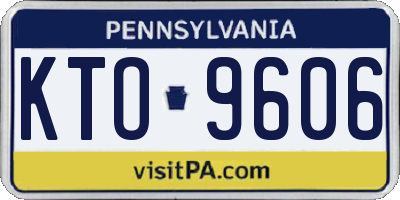 PA license plate KTO9606