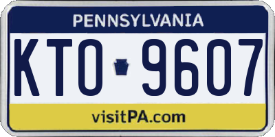 PA license plate KTO9607
