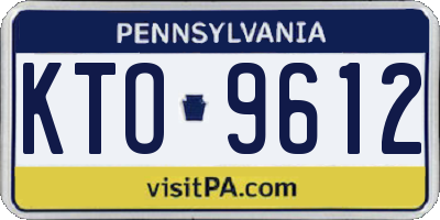 PA license plate KTO9612