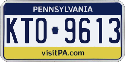 PA license plate KTO9613