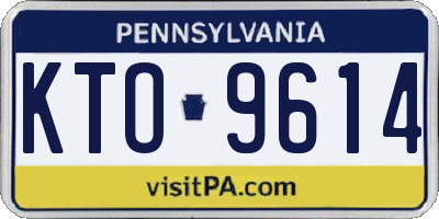 PA license plate KTO9614