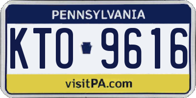PA license plate KTO9616