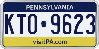 PA license plate KTO9623
