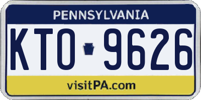 PA license plate KTO9626