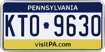 PA license plate KTO9630