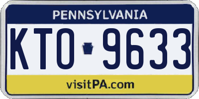 PA license plate KTO9633