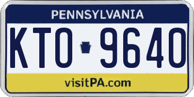 PA license plate KTO9640