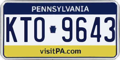 PA license plate KTO9643