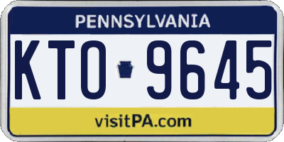 PA license plate KTO9645