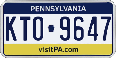 PA license plate KTO9647
