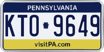 PA license plate KTO9649