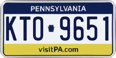 PA license plate KTO9651