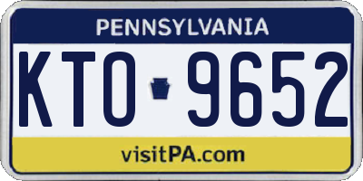 PA license plate KTO9652