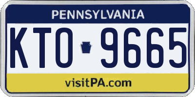 PA license plate KTO9665
