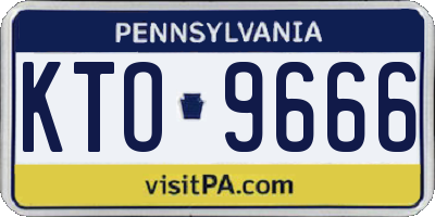 PA license plate KTO9666