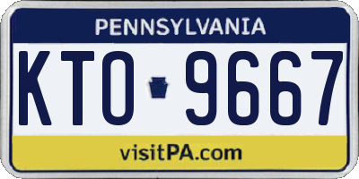 PA license plate KTO9667