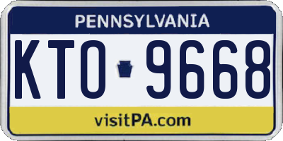 PA license plate KTO9668