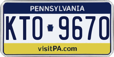 PA license plate KTO9670