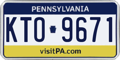 PA license plate KTO9671