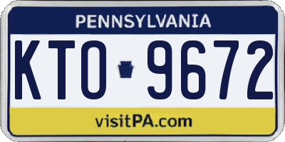 PA license plate KTO9672