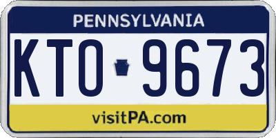 PA license plate KTO9673