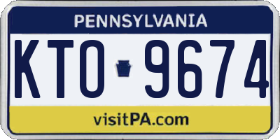 PA license plate KTO9674