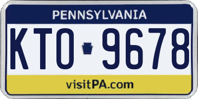 PA license plate KTO9678