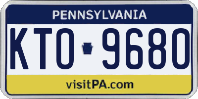PA license plate KTO9680