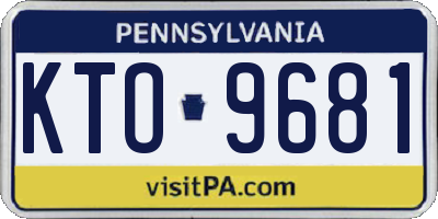 PA license plate KTO9681