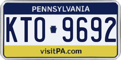 PA license plate KTO9692